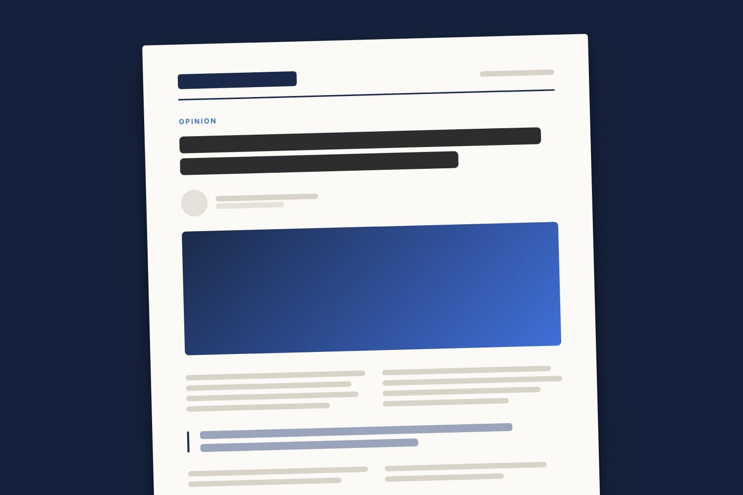 Placed article, anonymised